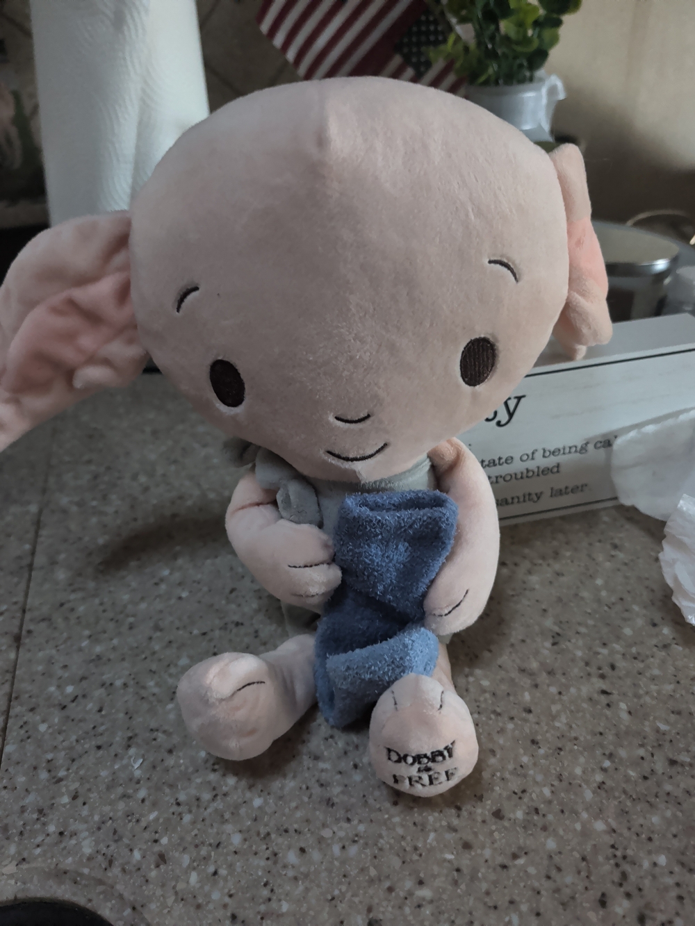 Dobby Soft Plush Toy - Pink with Blue Blanket